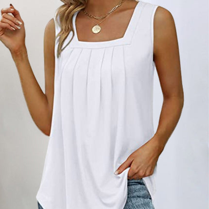 Women’s Top | Square Neck Pleated Front