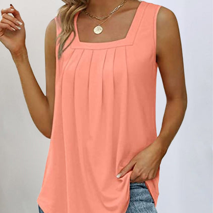 Women’s Top | Square Neck Pleated Front