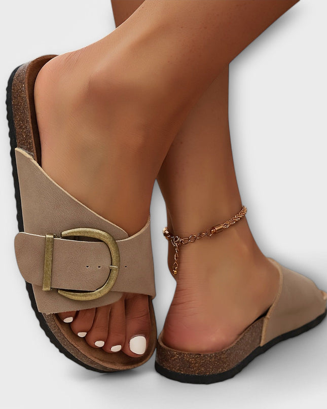 Sandals For Women | Open Toe Slide With Wide Single-band