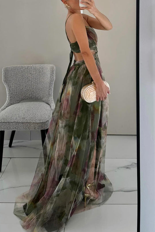 Women's Dress | V-neckline Fitted Bodice Maxi
