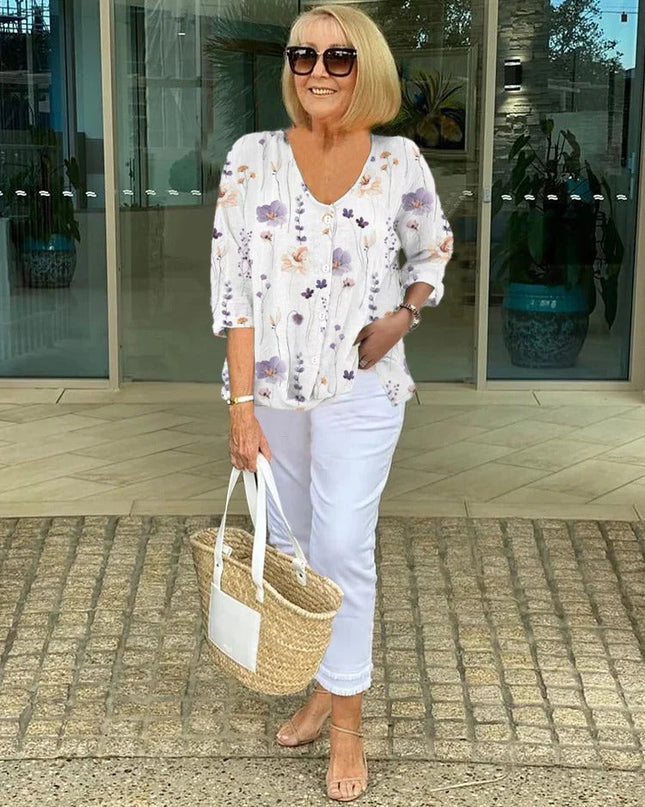 Women’s Blouse | Floral with Button Front