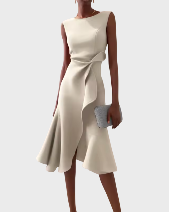 Women's Dress | Ruffle Hem Wrap Detail Midi