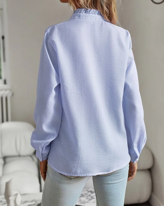 Women’s Blouse | Ruffle Front Button