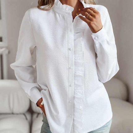 Women’s Blouse | Ruffle Front Button
