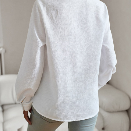 Women’s Blouse | Ruffle Front Button