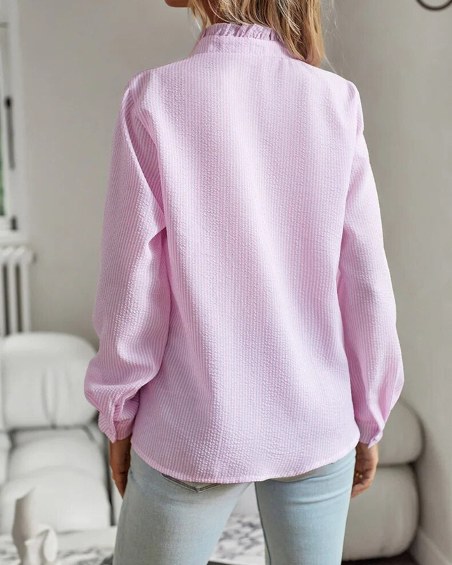 Women’s Blouse | Ruffle Front Button