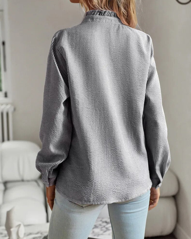 Women’s Blouse | Ruffle Front Button