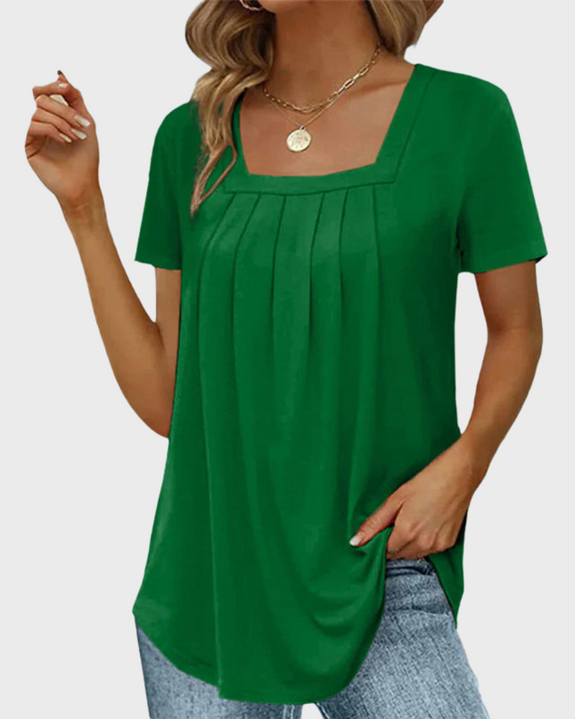 Women’s Blouse | Square Neck Pleated Front