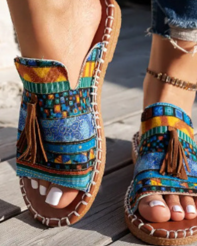Sandals For Women | Open Toe Tassel Slide