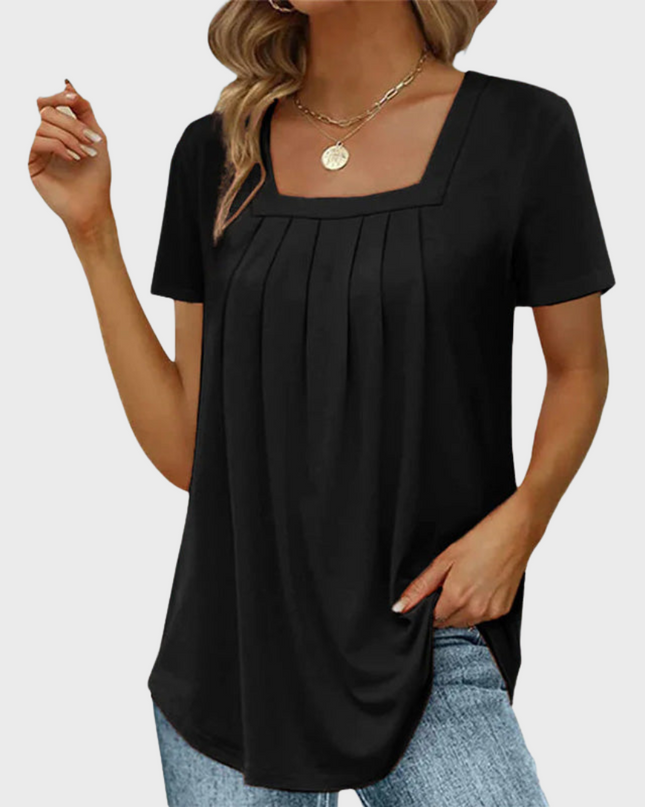 Women’s Blouse | Square Neck Pleated Front