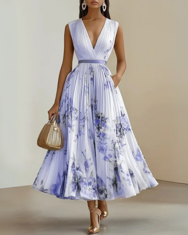 Women’s Summer Dress | Pleated Sleeveless Maxi