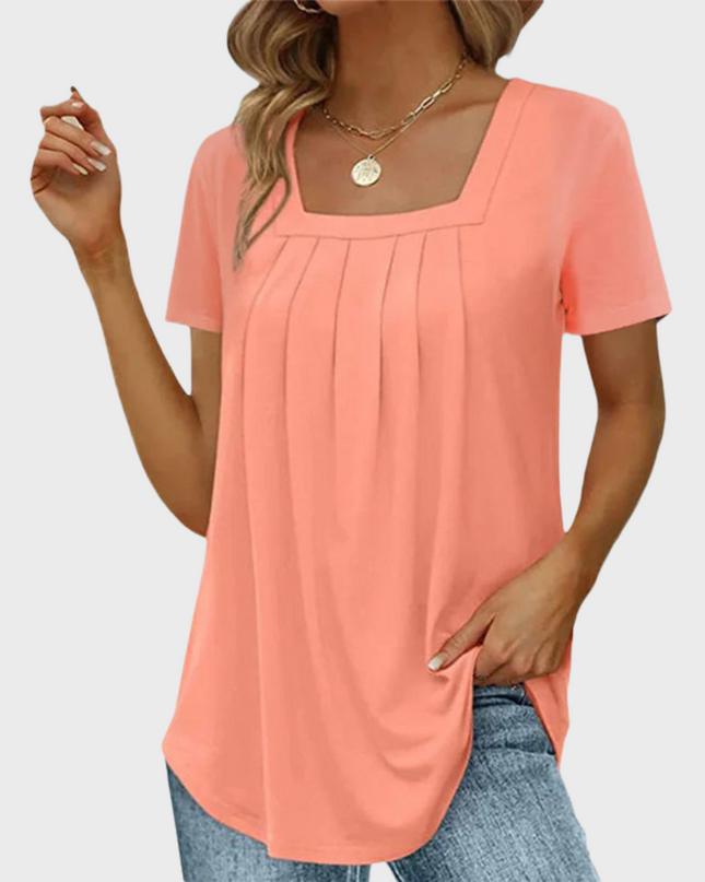 Women’s Blouse | Square Neck Pleated Front