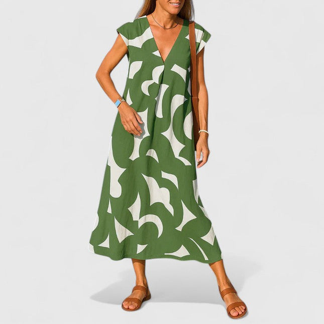 Koralia | Sophisticated V-Neck Dress