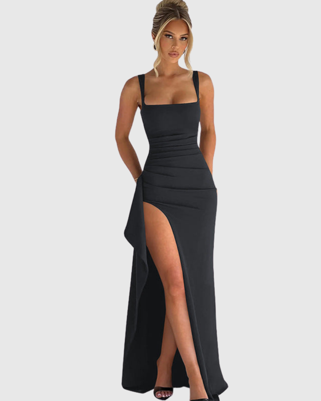 Cell | Elegant Formal Slip Maxi Dress With Open Back