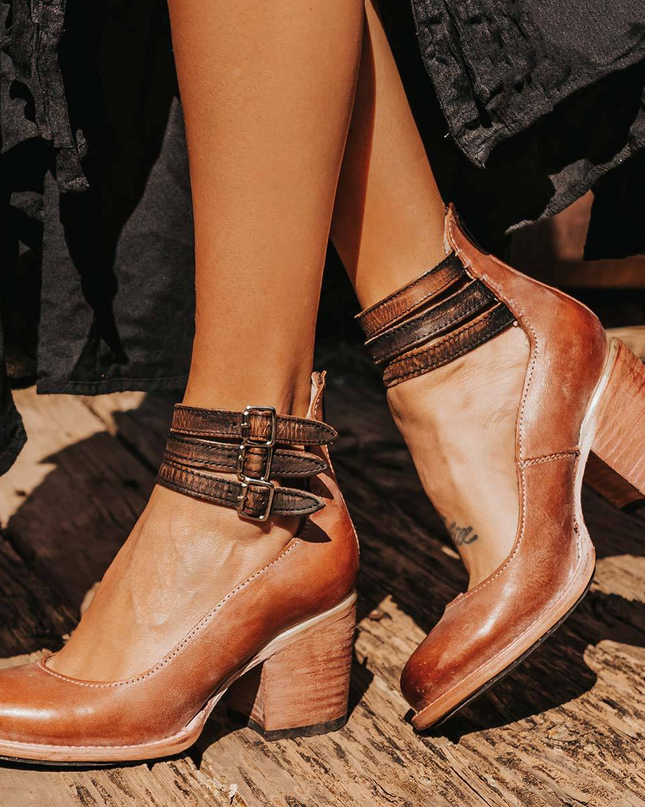 Heels For Women | Ankle Strap Block Heel Boot