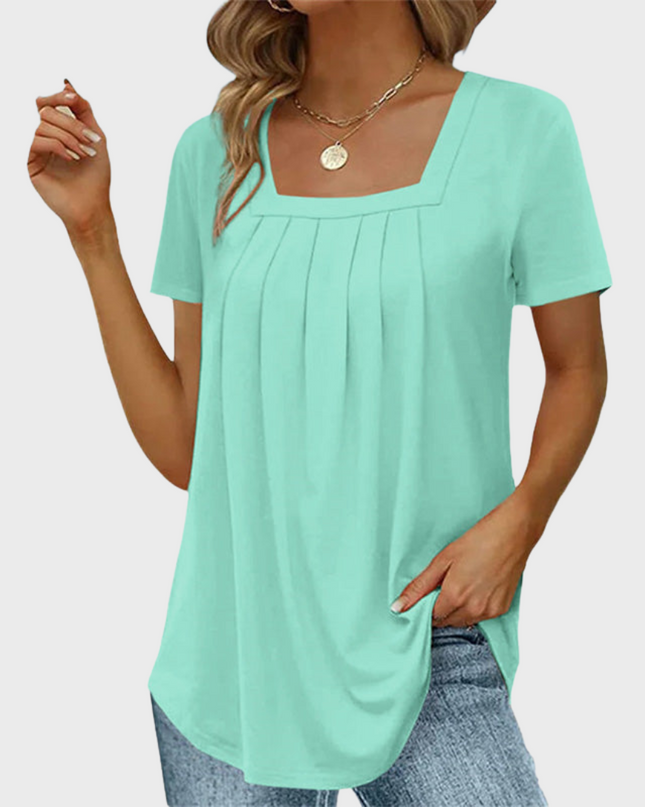 Women’s Blouse | Square Neck Pleated Front
