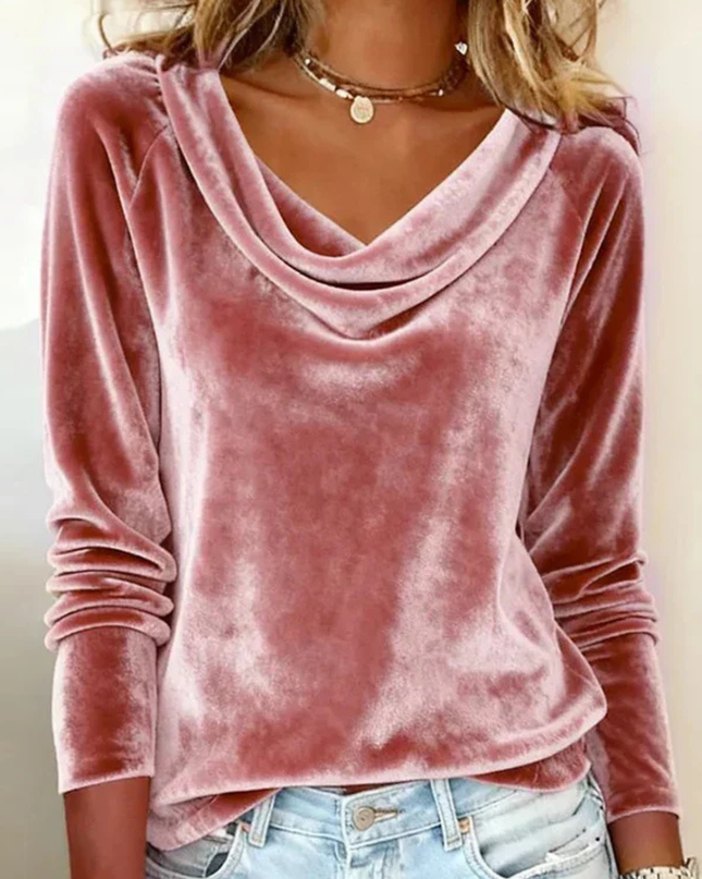 Women’s Blouse | Long Sleeve Drape Neck