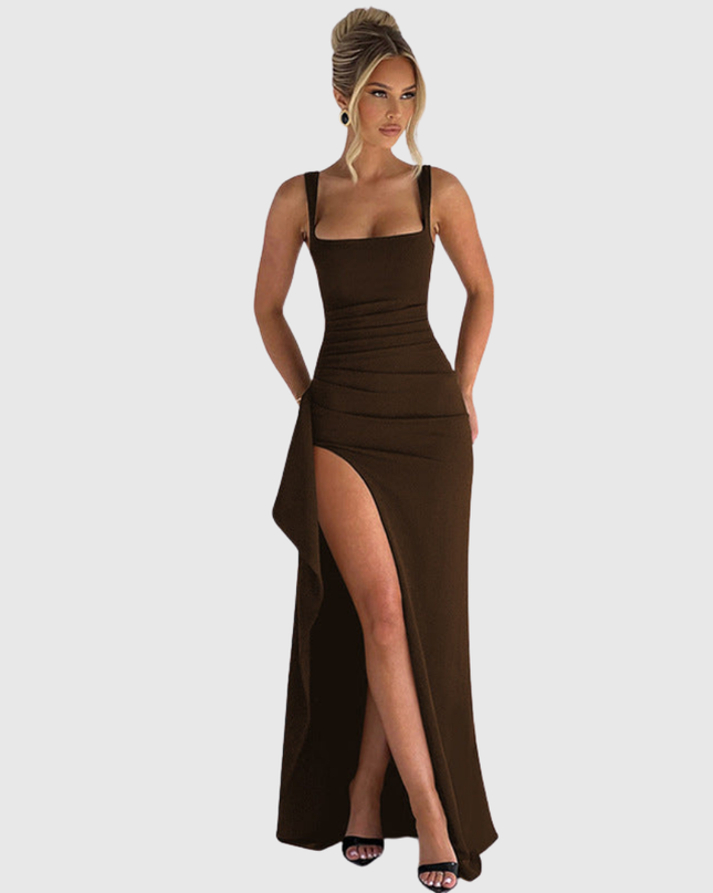 Cell | Elegant Formal Slip Maxi Dress With Open Back