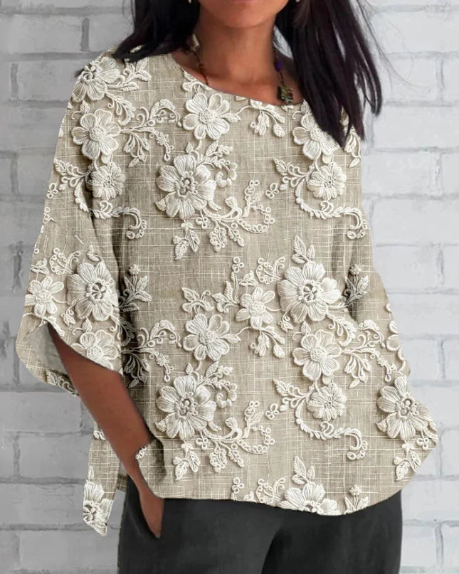 Women’s Blouse | Vintage Floral Embroidery