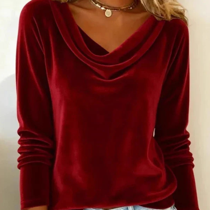 Women’s Blouse | Long Sleeve Drape Neck