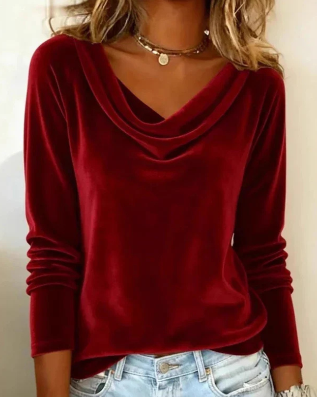 Women’s Blouse | Long Sleeve Drape Neck