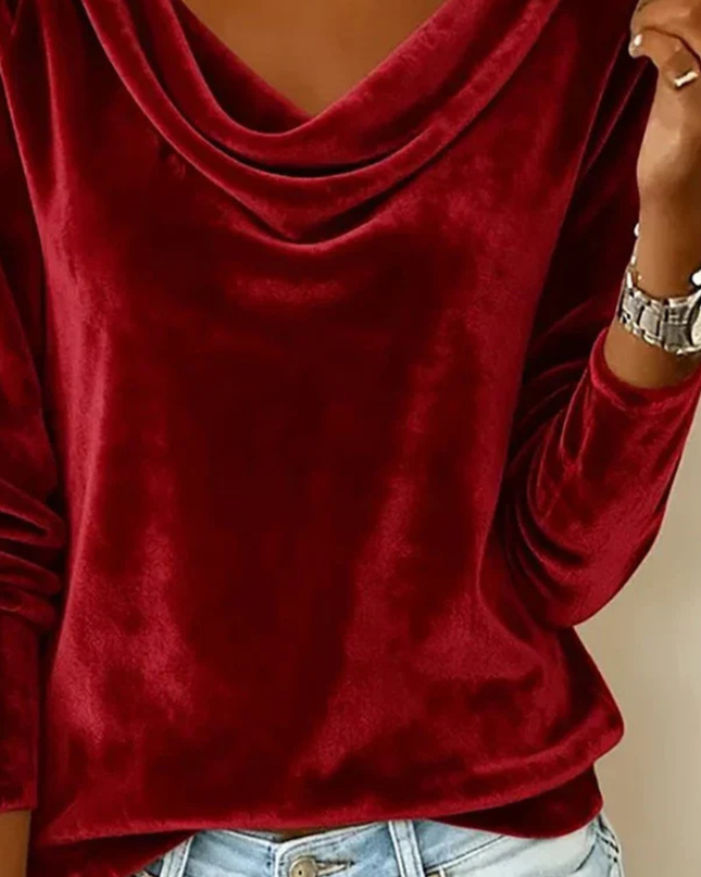 Women’s Blouse | Long Sleeve Drape Neck