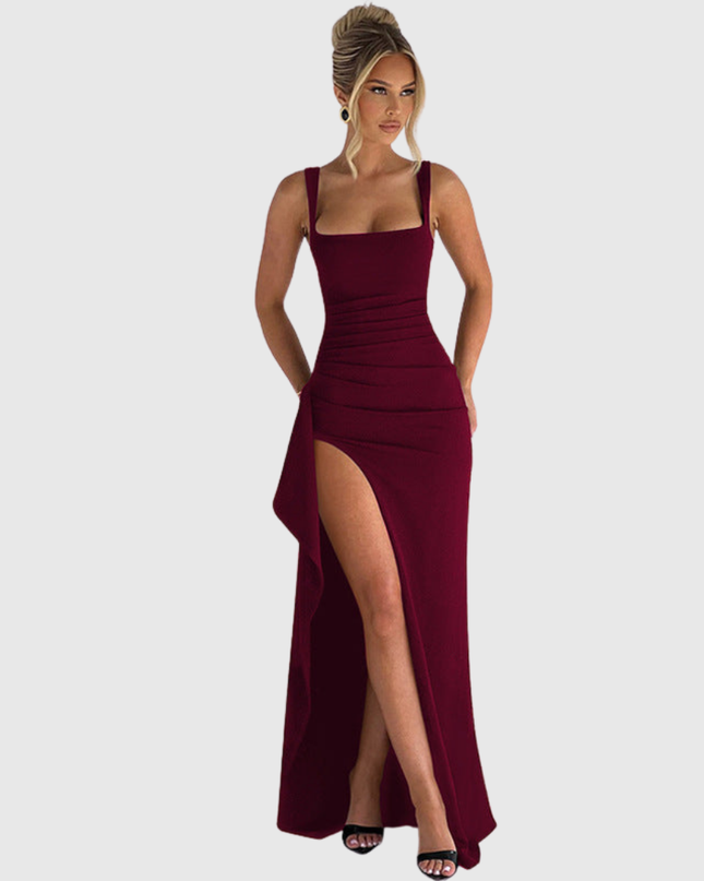 Cell | Elegant Formal Slip Maxi Dress With Open Back