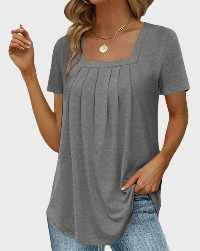 Women’s Blouse | Square Neck Pleated Front