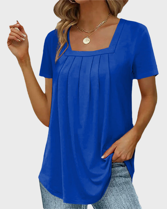 Women’s Blouse | Square Neck Pleated Front