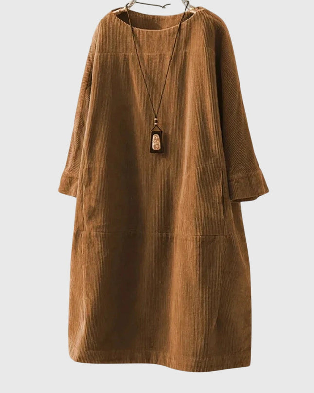 Grace | Relaxed Corduroy Midi Dress
