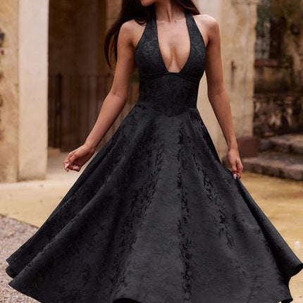 Women’s Dress | V-Neck Halterneck Maxi