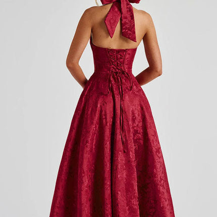 Women’s Dress | V-Neck Halterneck Maxi