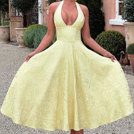 Women’s Dress | V-Neck Halterneck Maxi