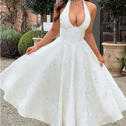 Women’s Dress | V-Neck Halterneck Maxi