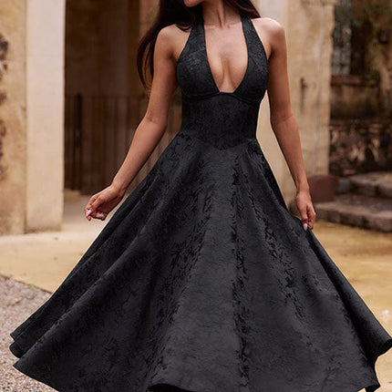 Women’s Dress | V-Neck Halterneck Maxi