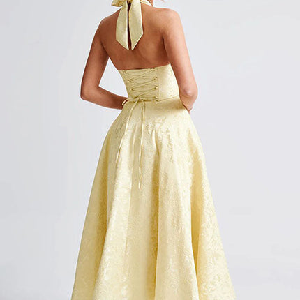 Women’s Dress | V-Neck Halterneck Maxi