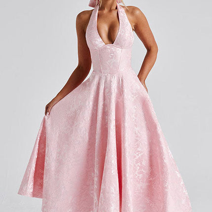 Women’s Dress | V-Neck Halterneck Maxi