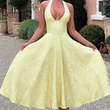 Women’s Dress | V-Neck Halterneck Maxi