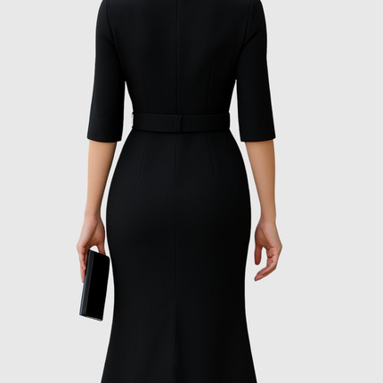 Blythewyn | Classic Black Midi Dress