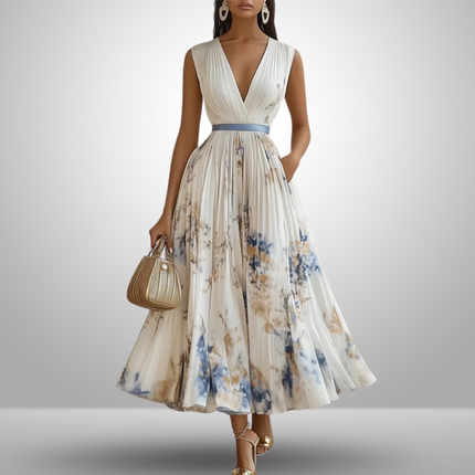 Women’s Summer Dress | Pleated Sleeveless Maxi