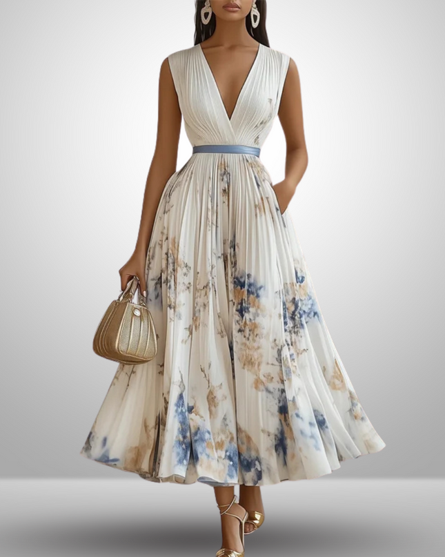 Women’s Summer Dress | Pleated Sleeveless Maxi