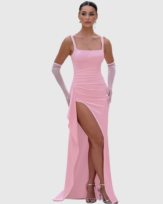 Cell | Elegant Formal Slip Maxi Dress With Open Back