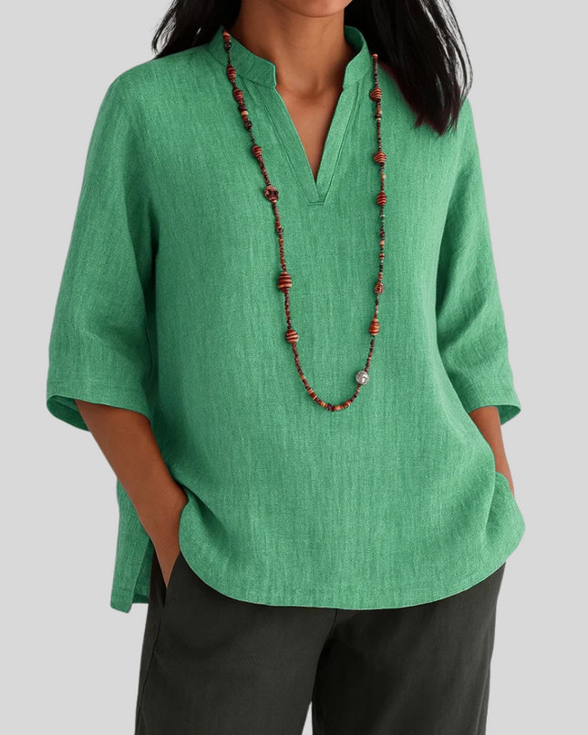 Women’s Blouse | V-Notch Three-Quarter Sleeve