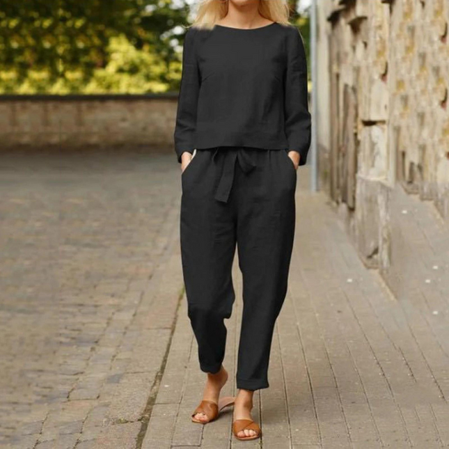 Valerie – Cozy Summer Set With Tummy Covering Blouse