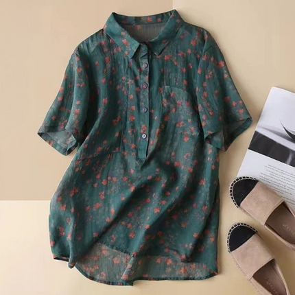 Women’s Shirt | Floral Half-Placket