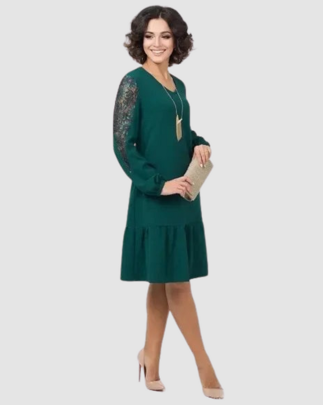 Lowri Quinn | Lace-Sleeve Midi Dress