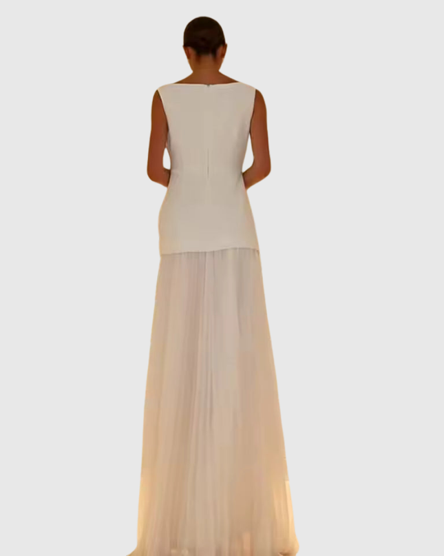 Rowina | Sleeveless Dress With Flowing Pleats