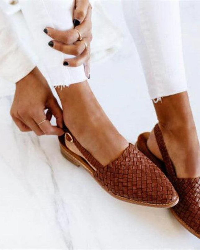 Loafers For Women | Woven Slingback Closed Toe