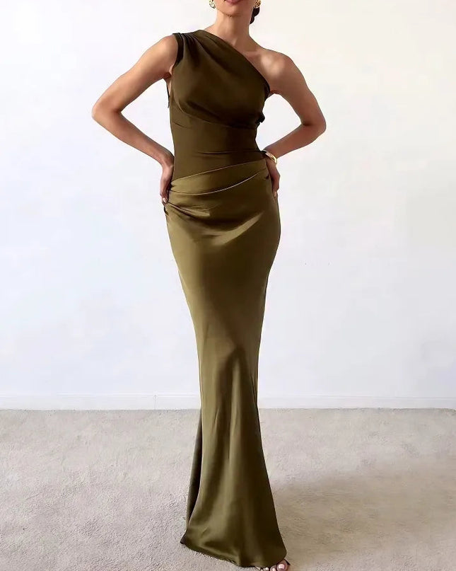 Women's Dress | One Shoulder Maxi Floor Length