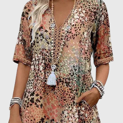 Yvonna | Elegant Floral Midi Dress
